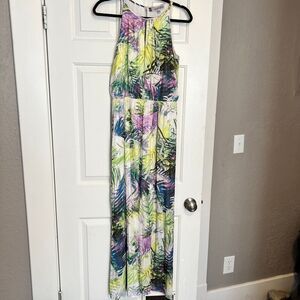 Jennifer Lopez Multicolor Tropical Maxi Dress